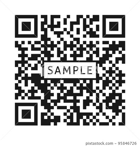 Sample QR code / 2D code with the word SAMPLE - image of cashless payment / link 95846726