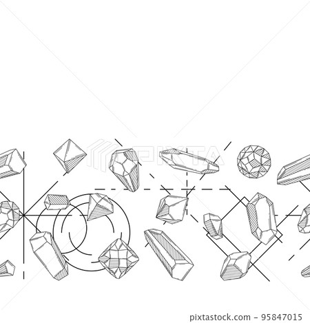 Seamless pattern with crystals or crystalline...-插圖素材 [95847015] - PIXTA圖庫