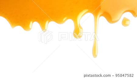 Fresh sweet honey flowing on white background 95847582