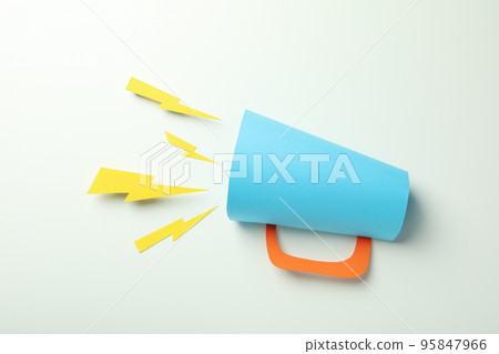 Important announcement or message concept with decorative megaphone 95847966
