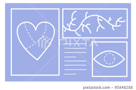 Heart rate monitor with patients signs. Medical operation display Heart rate monitor with patients signs. Medical operation display 95848288