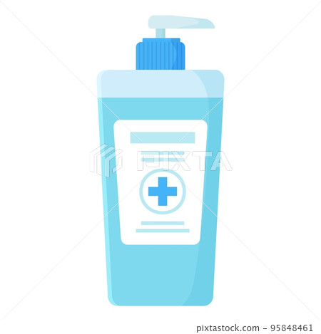 Big blue bottle of hand sanitizer isolated on white 95848461