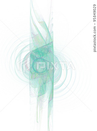 abstract vertical line drawing in blue tones, isolated element, decor 95849029