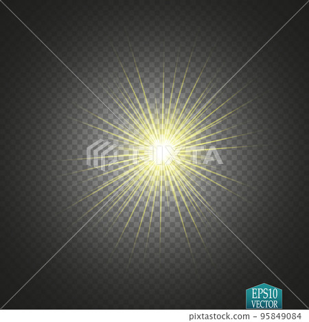 Glow light effect. Star burst with sparkles. Golden glowing lights Glow light effect. Star burst with sparkles. Golden glowing lights 95849084
