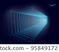 Abstract vector illustration of framed tunnel. Glowing arcs in perspective view 95849172