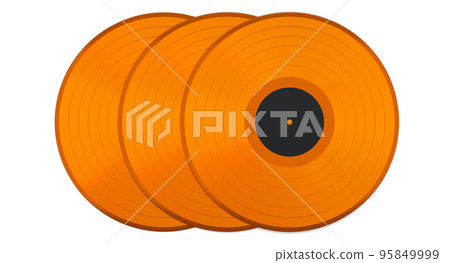Set of vinyl LP records with label isolated on white background. Set of vinyl LP records with label isolated on white background. 95849999