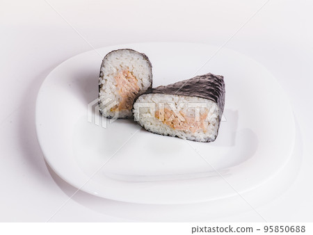 Onigiri with tuna salad as an ingredient. A traditional Japanese dish. In Japan, it is called tuna mayo or sea chicken mayonnaise. 95850688