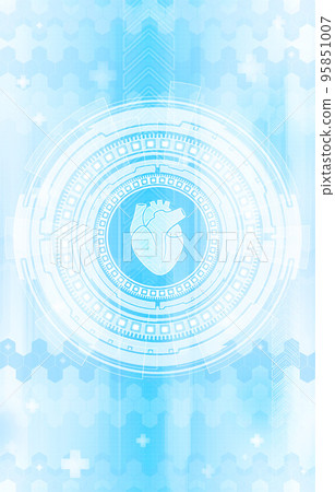Medical hud screen with heart. Online medicine and health concept Medical hud screen with heart. Online medicine and health concept 95851007