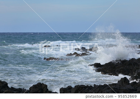 cool waves of the beautiful sea 95852669