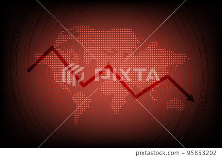 red light of world map for global crisis abstract background  95853202