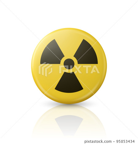 Vector Yellow Warning, Danger Radiation Sign, Button Badge Icon Isolated. Nuclear Power Station, Radioactive Warning Symbol. Circle, Round Dangerous Sign. Design Template Vector Yellow Warning, Danger Radiation Sign, Button Badge Icon Isolated. Nuclear Power Station, Radioactive Warning Symbol. Circle, Round Dangerous Sign. Design Template 95853434