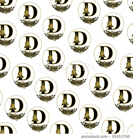 Pattern with monogram D. Repeating pattern with... - Stock Illustration ...