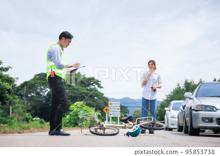 Accident on road. Concept for insurance claim. Accident on road. Concept for insurance claim. 95853738