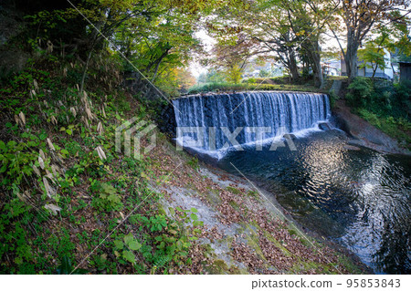 Autumn maple river erosion control dam 95853843