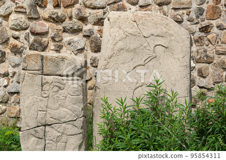 Gallery of the dancers in Monte Alban archaeological site, Oaxaca, Mexico 95854311