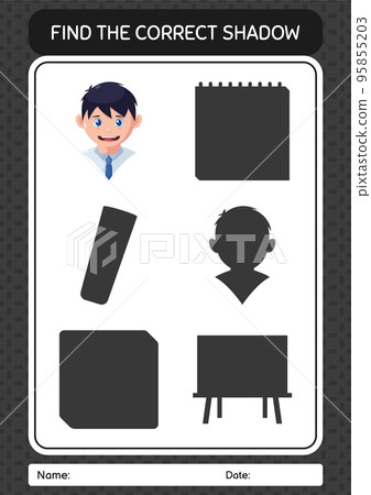 Find the correct shadows game with boy. worksheet for preschool kids, kids activity sheet Find the correct shadows game with boy. worksheet for preschool kids, kids activity sheet 95855203