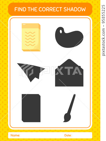Find the correct shadows game with note. worksheet for preschool kids, kids activity sheet Find the correct shadows game with note. worksheet for preschool kids, kids activity sheet 95855225
