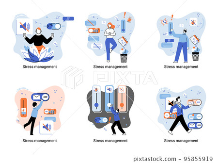 Stress management abstract metaphor, pressure control, depression, emotional tension, mental health 95855919