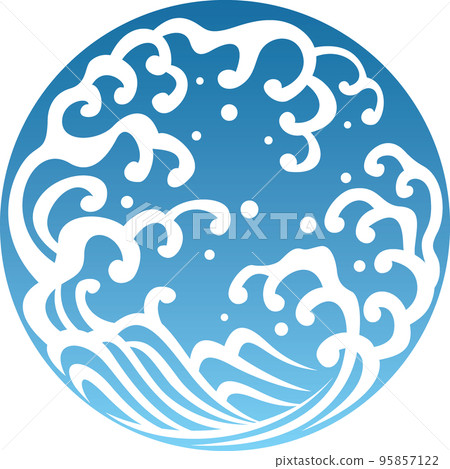 波 圈 藍色 95857122