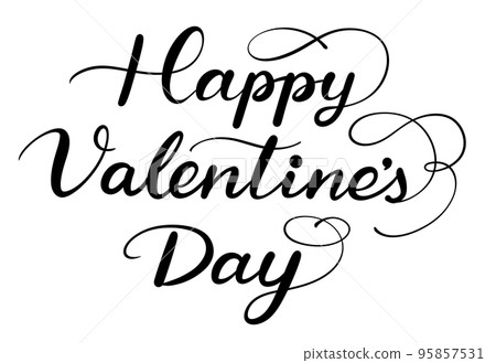 Valentine's day handwriting (English, cursive) - Stock Illustration ...