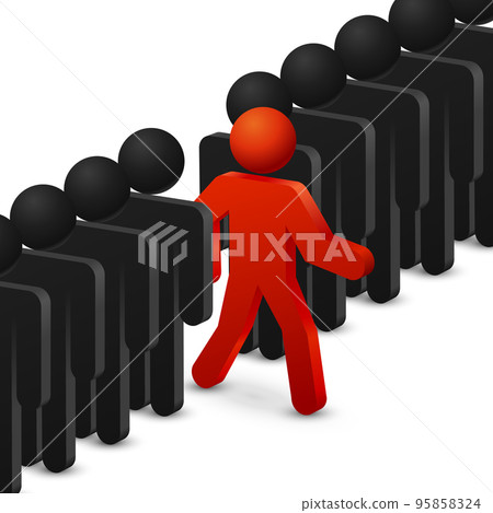 Leadership and originality concept. Run to opportunities. Vector illustration 95858324