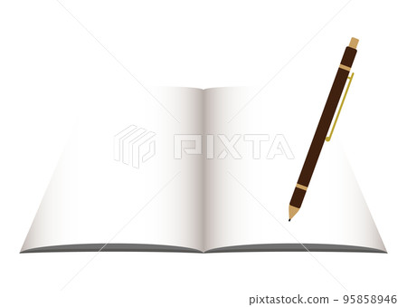 Notes and ballpoint pen 95858946