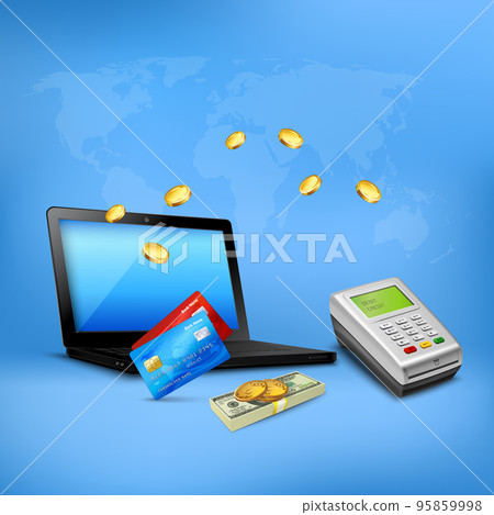 Money Transfer Realistic Composition 95859998