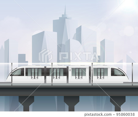 Realistic Light Rail Composition 95860038