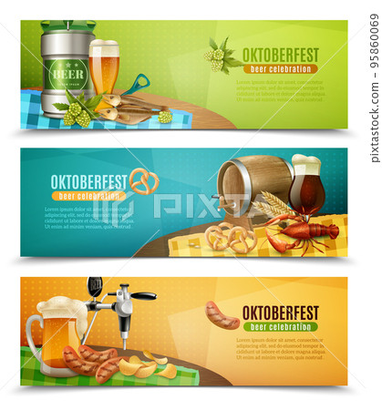 Oktoberfest Beer 3 Horizontal Banners Set 95860069