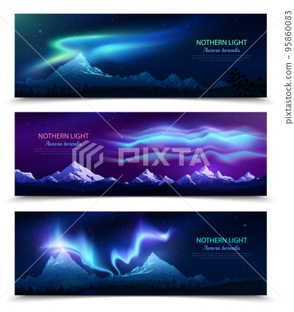 Northern Lights Realistic Banners 95860083