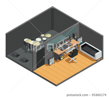Drums Recording Studio Interior 95860174
