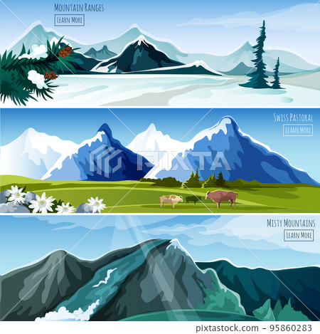 Mountain Landscapes Banner Set 95860283