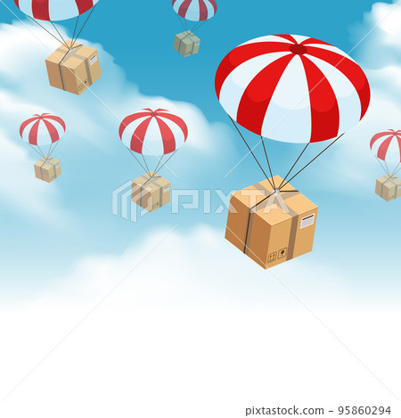 Parachute Parcel Delivery Composition 95860294