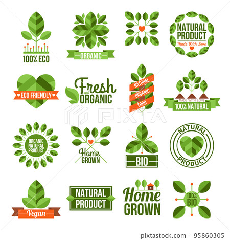Organic And Natural Labels Set 95860305