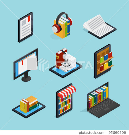 Online Books Isometric Set 95860306