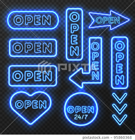 Neon Open Signs Collection - Stock Illustration [95860368] - PIXTA