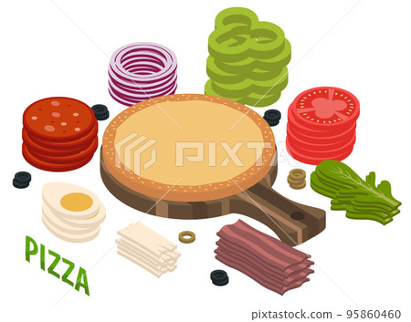 Pizza Isometric Composition 95860460