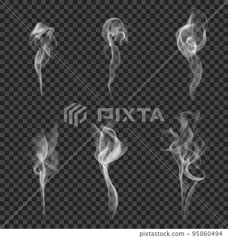 Monochrome Realistic Smoke Set Monochrome Realistic Smoke Set 95860494