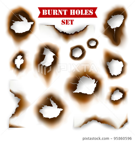 Paper With Burnt Holes Background Paper With Burnt Holes Background 95860596