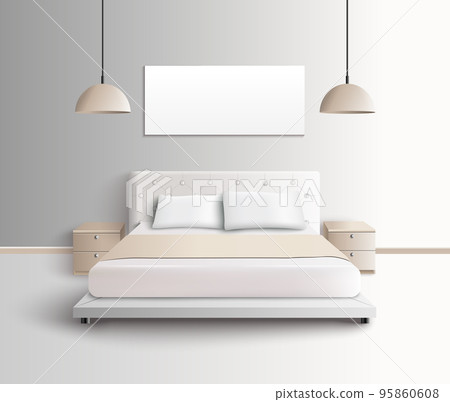 Modern Bedroom Interior Composition 95860608