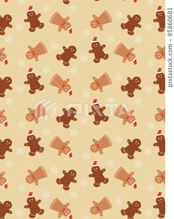 Gingerbread man illustration pattern for… - Stock Illustration