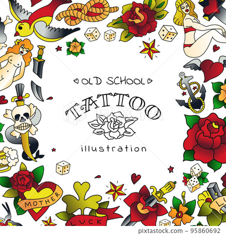 Old School Tattoo Frame Old School Tattoo Frame 95860692