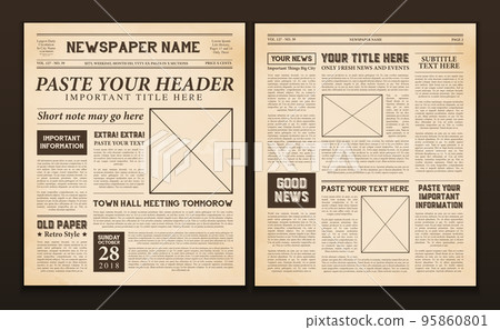 Newspaper Pages Template Vintage 95860801