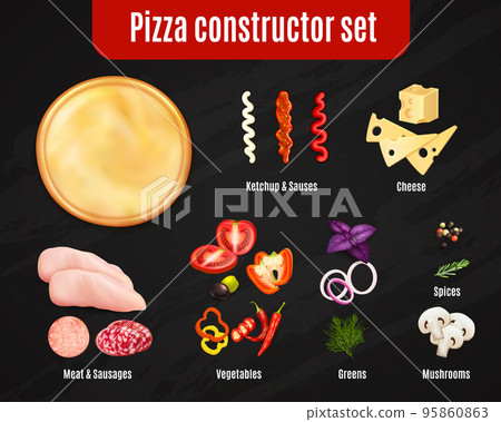 Pizza Constructor Realistic Set 95860863