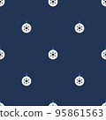 Seamless pattern with colored plain Christmas balls. Snowflake pattern. Festive flat style design for packaging and print. Vector 95861563