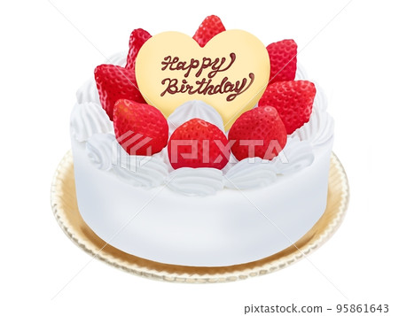 Strawberry birthday cake 95861643