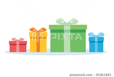 colorful gift boxes with a bow vector illustration colorful gift boxes with a bow vector illustration 95861665