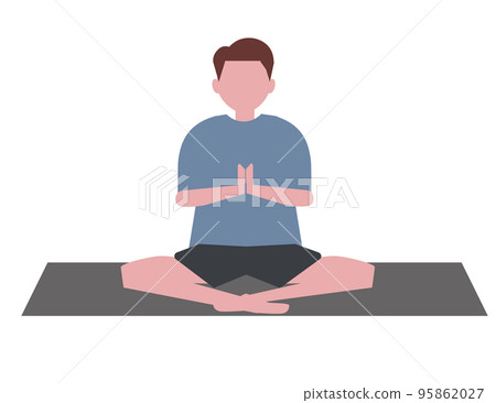 Girl Sitting Cross-legged Yoga Pose Stock Vector (Royalty Free) 406883731 |  Shutterstock