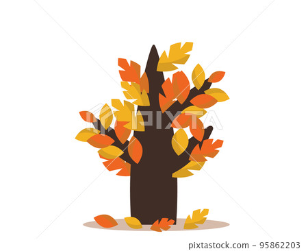 秋葉的插圖。秋天，落葉和風景。插圖 95862203