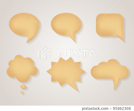 Paper cardboard vector speech bubbles set 95862308